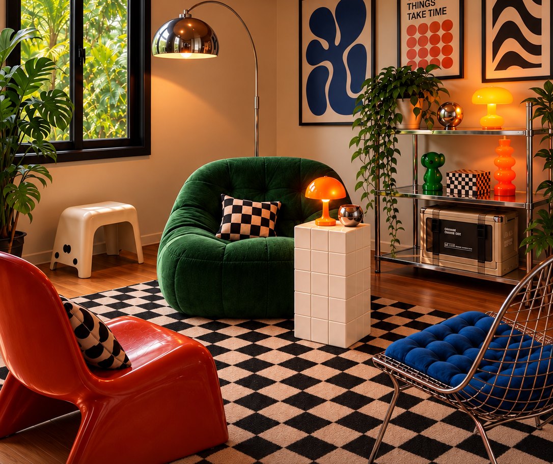 Cubo TALL blanco en un living